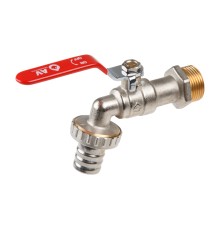 Кран водоразборный 3/4" нар. настенный со штуцером, AV Engineering