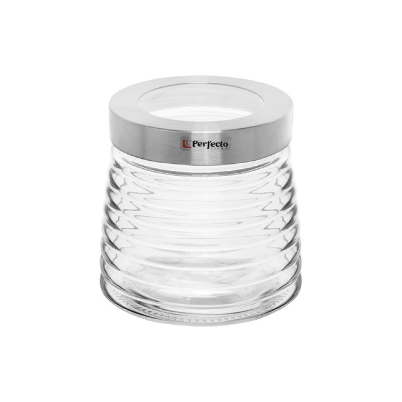 Банка для сыпучих продуктов стеклянная Ажур (Azhur) 950 мл, PERFECTO LINEA Банка для сыпучих продуктов стеклянная Ажур (Azhur) 950 мл, PERFECTO LINEA