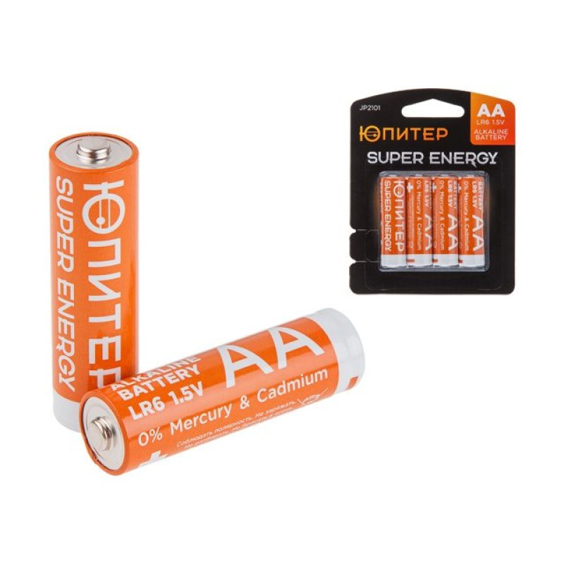 Батарейка AA LR6 1,5V alkaline 4шт. ЮПИТЕР Батарейка AA LR6 1,5V alkaline 4шт. ЮПИТЕР