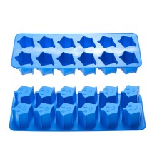 Форма для льда, силиконовая, звездочки, 26 х 9.5 х 3.5 см, синяя, PERFECTO LINEA