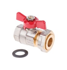 Кран шаровый с накидной гайкой 1/2" вн. х 3/4" вн. PN40, AV Engineering