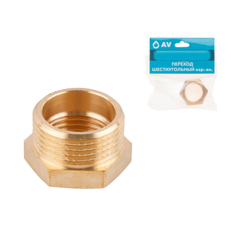Футорка 1" нар. х 1/2" вн., AV Engineering (инд. упак.) Футорка 1" нар. х 1/2" вн., AV Engineering (инд. упак.)