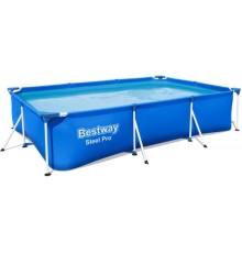 Каркасный бассейн Steel Pro, прямоугольный, 300х201х66 см + фильтр-насос 220 В, BESTWAY