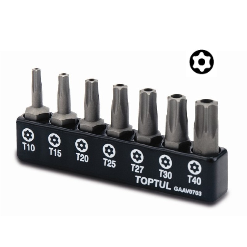 Набор бит TORX с отверст. Т10-Т40 7шт. TOPTUL (GAAV0703) Набор бит TORX с отверст. Т10-Т40 7шт. TOPTUL (GAAV0703)
