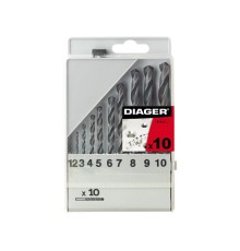 Набор сверл по мет. 1-10мм 10шт HSS Standard (Diager) (752С)