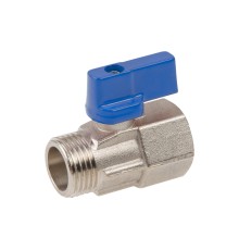 Кран шаровый MINI 1/2" нар.-вн. синяя ручка, AV Engineering