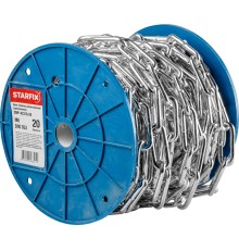 Цепь сварная длиннозвенная, оцинк. М6 DIN 763 (бухта 20 м) STARFIX