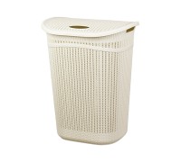 Корзина для белья ВЯЗАНИЕ 55л (белый) IDEA
