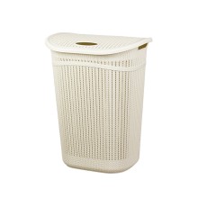 Корзина для белья ВЯЗАНИЕ 55л (белый) IDEA