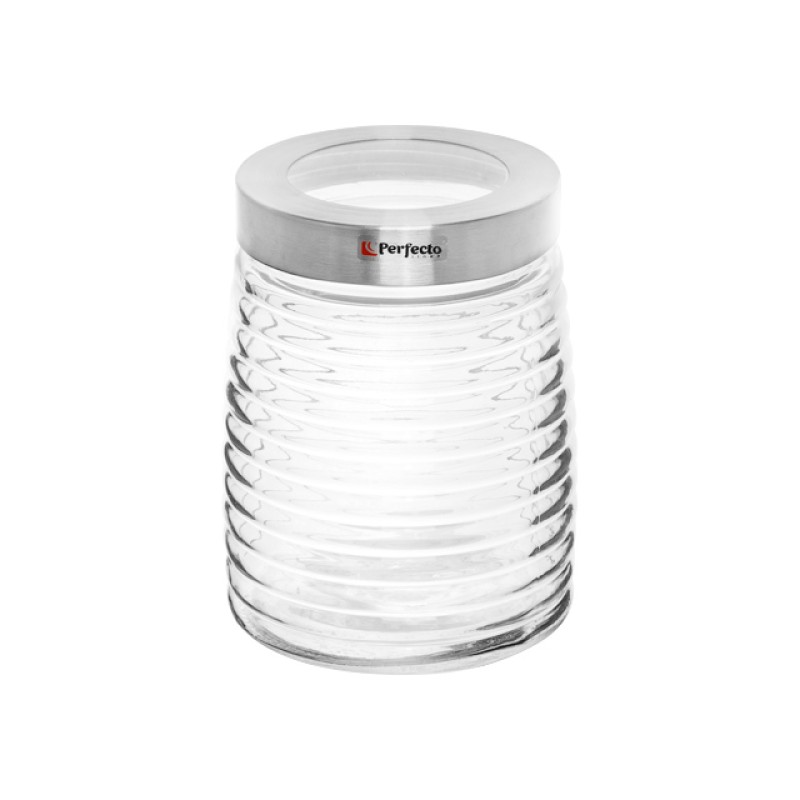 Банка для сыпучих продуктов стеклянная Ажур (Azhur) 1400 мл, PERFECTO LINEA Банка для сыпучих продуктов стеклянная Ажур (Azhur) 1400 мл, PERFECTO LINEA