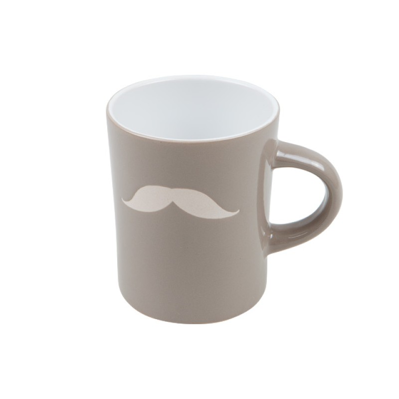 Кружка керамическая, 240 мл, серия Bigote, светло-серая, PERFECTO LINEA Кружка керамическая, 240 мл, серия Bigote, светло-серая, PERFECTO LINEA