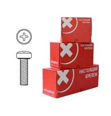 Винт М4х80 мм полусф. головка, цинк, DIN 7985 (100 шт в карт. уп.) STARFIX