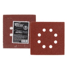 Шлифлист 110х114мм Р60 д/дерева самосцепл. 8 отв. WORTEX