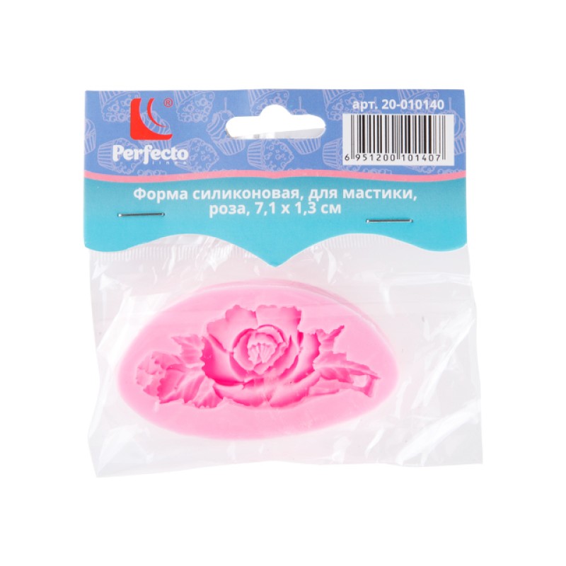 Форма силиконовая для украшения тортов, для мастики, роза, 7.1 х 1.3 см, PERFECTO LINEA Форма силиконовая для украшения тортов, для мастики, роза, 7.1 х 1.3 см, PERFECTO LINEA