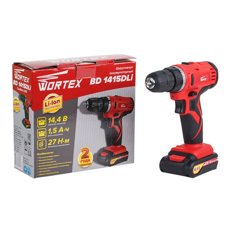 Аккум. дрель-шуруповерт WORTEX BD 1415 DLi в кор. Аккум. дрель-шуруповерт WORTEX BD 1415 DLi в кор.