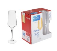 Набор бокалов для шампанского, 6 шт., 210 мл, 210х60 мм, серия Vinium, VINTIA