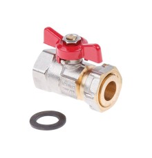 Кран шаровый с накидной гайкой 3/4" вн.-вн. PN40, AV Engineering