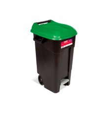 Контейнер для мусора пластик. 120л с педалью (зелен. крышка) TAYG