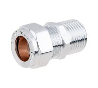 Ниппель 15 х 1/2" нар. для медных труб ХРОМ, AV Engineering (инд. упак.)
