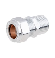 Ниппель 15 х 1/2" нар. для медных труб ХРОМ, AV Engineering (инд. упак.)