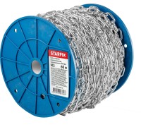 Цепь сварная короткозвенная, оцинк. М3 DIN 766 (бухта 60 м) STARFIX