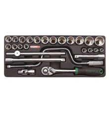 Набор-сет головок 1/2" 26предм. 6гр. 434х176мм TOPTUL (GCAT2604)