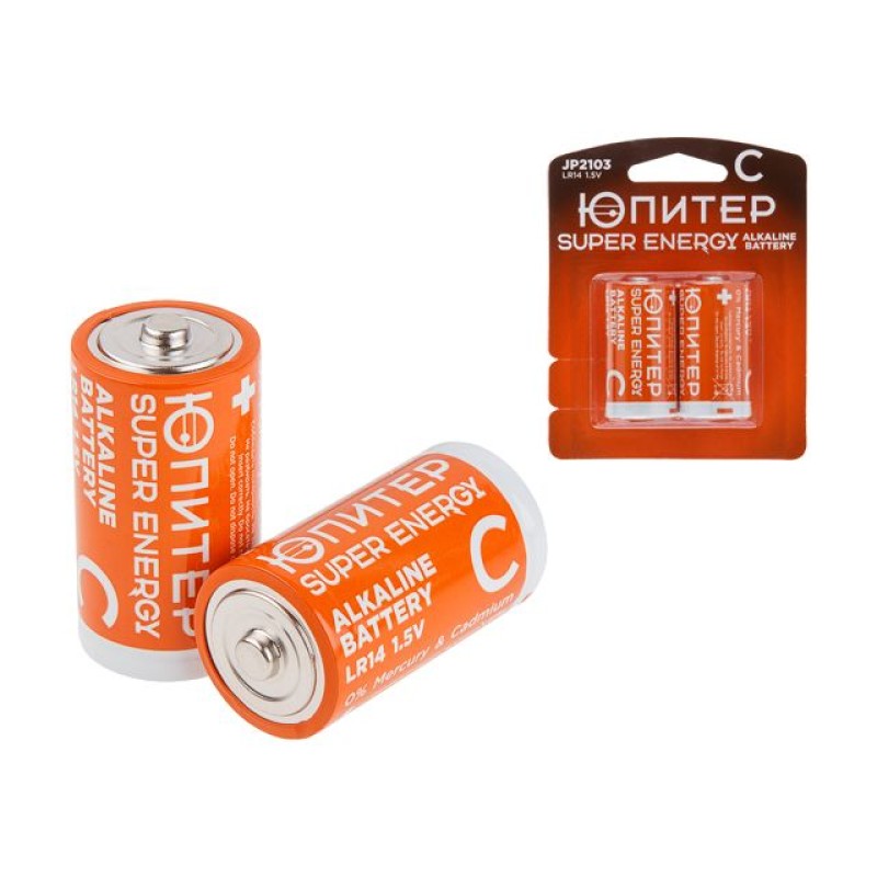 Батарейка C LR14 1,5V alkaline 2шт. ЮПИТЕР Батарейка C LR14 1,5V alkaline 2шт. ЮПИТЕР