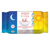 Салфетки влажные детские с ароматом Ромашка, 72 шт., AQUA VIVA