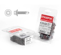 Саморез кровельный 4.8х60 мм цинк, шайба с прокл., PT1 (3000 шт в коробе) STARFIX