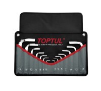 Набор ключей шестигр. 2-19мм 14шт (черное полотно) TOPTUL (GPAQ1401)