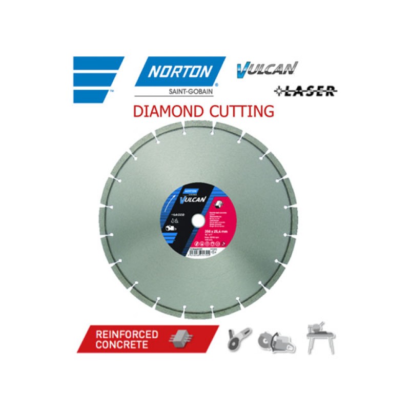 Алмазный круг 350х25.4 мм по ж/бетону сегмент. VULCAN LASER NORTON Алмазный круг 350х25.4 мм по ж/бетону сегмент. VULCAN LASER NORTON
