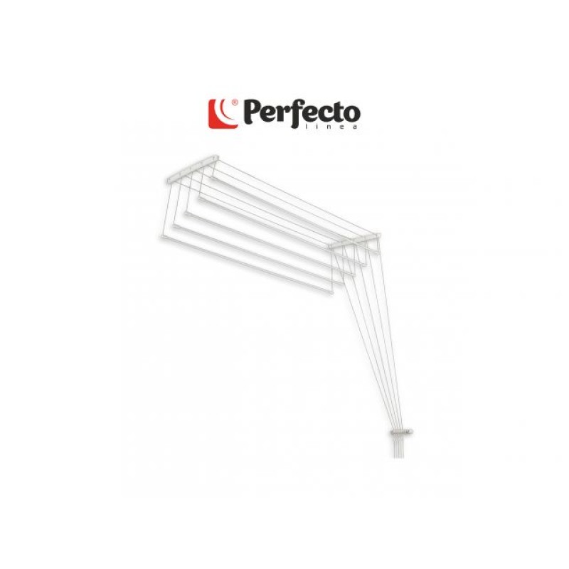 Сушилка для белья потолочная алюминиевая 1,5 м, белая, PERFECTO LINEA Сушилка для белья потолочная алюминиевая 1,5 м, белая, PERFECTO LINEA