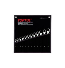 Набор ключей комбинир. 8-19мм 12шт с трещоткой (черное полотно) TOPTUL (GPAQ1202)