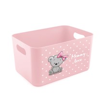 Корзина для детских игрушек Mommy love (Мамми лав) 2,4 л, нежно-розовый, BEROSSI