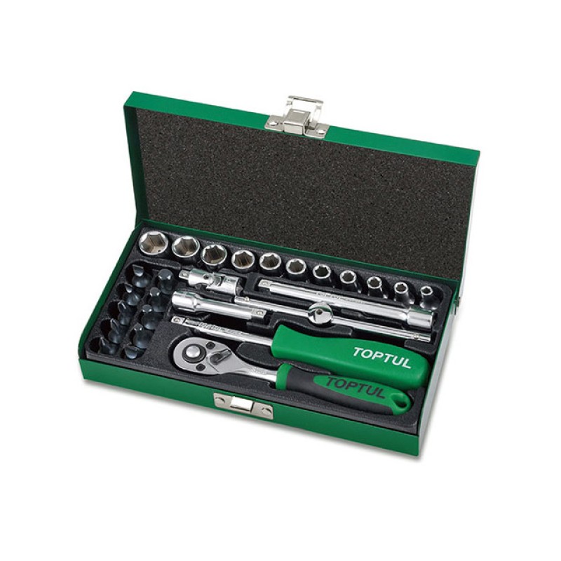 Набор головок 1/4" 4,5-13мм 27предм. 6гр. TOPTUL (GCAD2701) Набор головок 1/4" 4,5-13мм 27предм. 6гр. TOPTUL (GCAD2701)