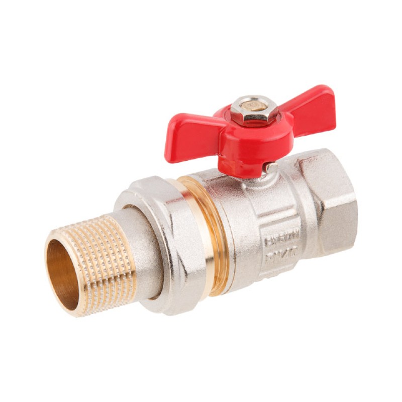 Кран шаровый 1/2" нар.-вн. бабочка (со сгоном) PN40, AV Engineering Кран шаровый 1/2" нар.-вн. бабочка (со сгоном) PN40, AV Engineering