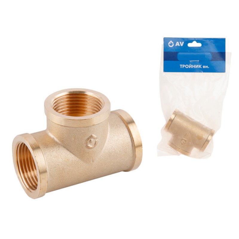 Тройник 1/2" вн.-вн.-вн., AV Engineering (инд. упак.) Тройник 1/2" вн.-вн.-вн., AV Engineering (инд. упак.)