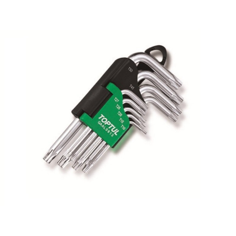 Набор ключей Torx T10-Т50 9шт короткие TOPTUL (GAAL0913) Набор ключей Torx T10-Т50 9шт короткие TOPTUL (GAAL0913)