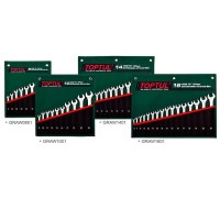 Набор ключей комбинир. 6-24 мм 15° Pro-Line 16 шт в сумке (цвет: зелёный) TOPTUL (GRAW1601)