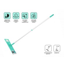Швабра для пола с насадкой из микрофибры, бирюзовая, PERFECTO LINEA