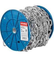 Цепь сварная короткозвенная, оцинк. М6 DIN 766 (бухта 20 м) STARFIX