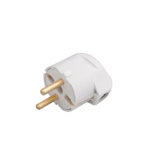 Вилка угловая (с/з, 16А, 250В) белая, Bylectrica