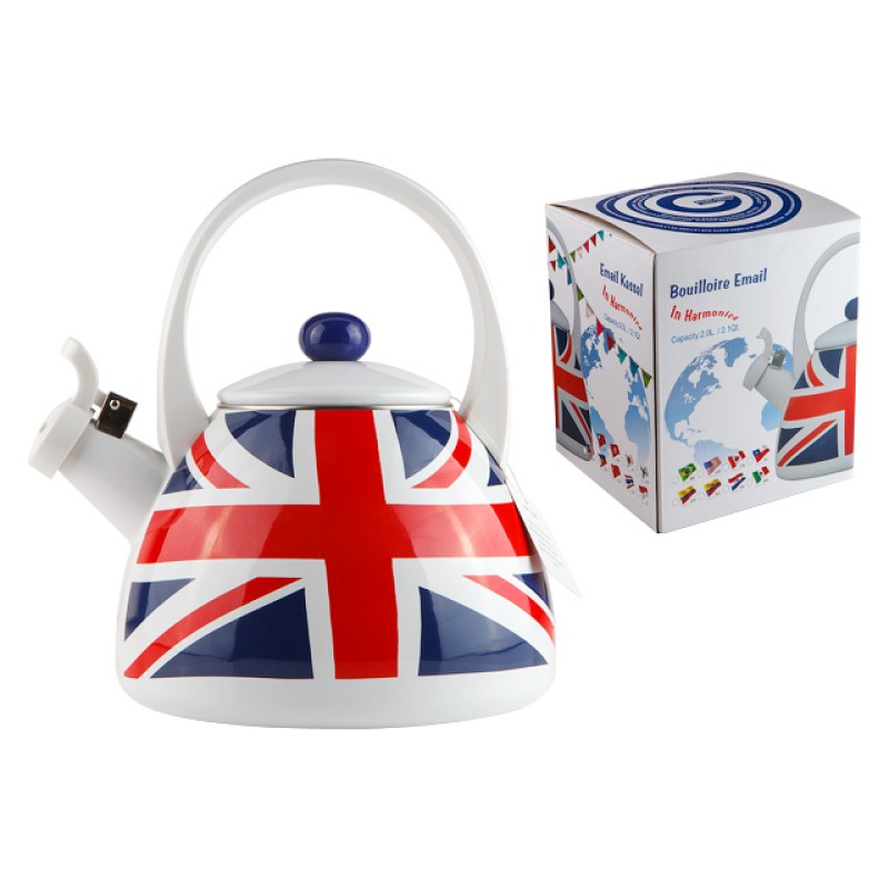 Чайник стальной эмалированный, 2.0 л, серия UK Flags (Британские флаги), GEIST Чайник стальной эмалированный, 2.0 л, серия UK Flags (Британские флаги), GEIST