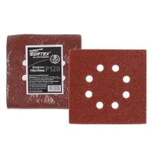 Шлифлист 110х114мм Р120 д/дерева самосцепл. 8 отв. WORTEX
