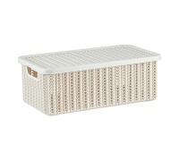 Ящик для хранения с крышкой ВЯЗАНИЕ 125x195x350мм (белый) IDEA