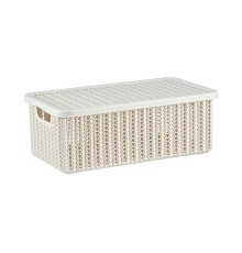 Ящик для хранения с крышкой ВЯЗАНИЕ 125x195x350мм (белый) IDEA