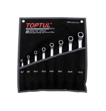 Набор ключей накидн. 6-22мм 8шт (черное полотно) TOPTUL (GPAI0802)