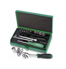 Набор головок 1/4" 4-13мм 17предм. 6гр. метал.кейс TOPTUL (GCAD1702)