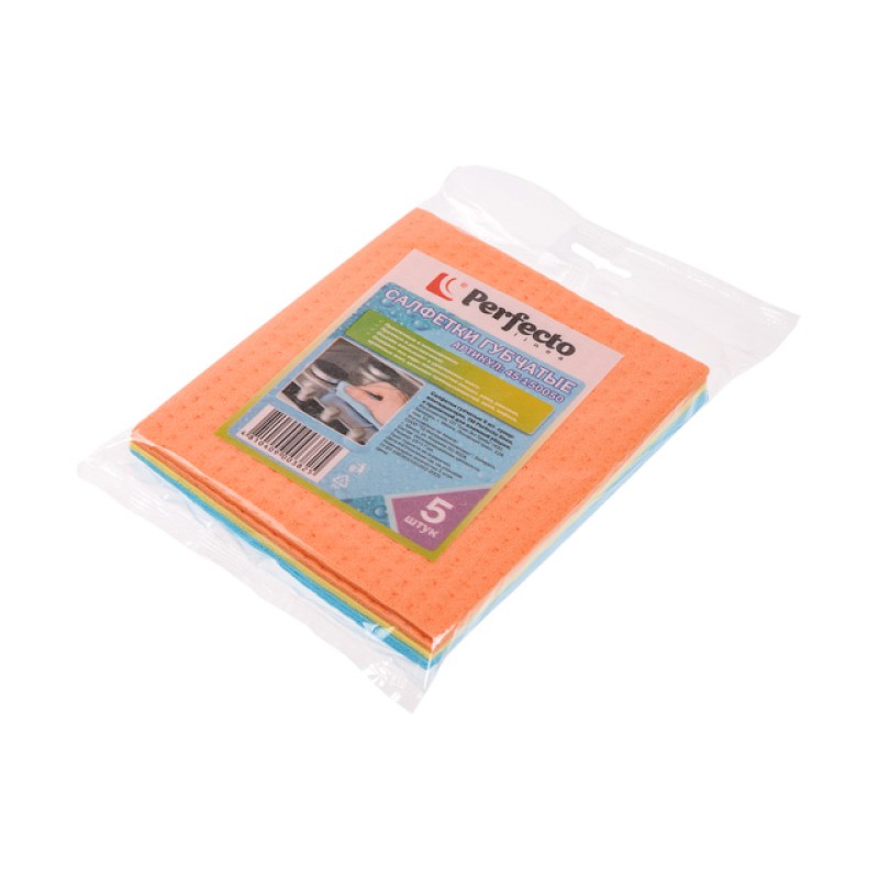 Салфетки бытовые, 5 шт., 15х17 см, губчатые, PERFECTO LINEA (45-150050) Салфетки бытовые, 5 шт., 15х17 см, губчатые, PERFECTO LINEA (45-150050)