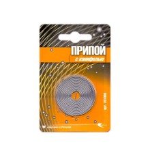 Припой ПОС 61 трубка, спираль ф1мм, с канифолью в блистере